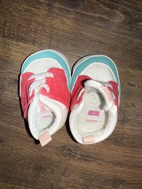 Carter's Coral Pink & Teal Baby Walker Shoes